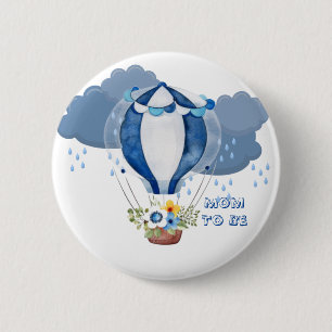 Blauer Blauer Luftballon Babyduschtaste Button