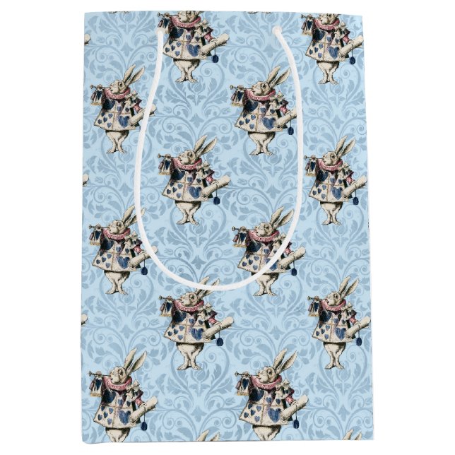 Blauer Blauer und rosa Alice im Wunderland Kinderd Mittlere Geschenktüte (Vorderseite)