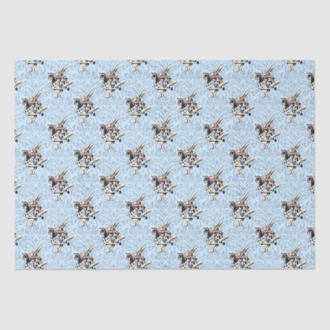 Blauer Blauer und rosa Alice im Wunderland Kinderd Seidenpapier (Vorderseite)