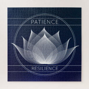 Blauer Blauer und weißer Lotus-Patient Resilienz Puzzle