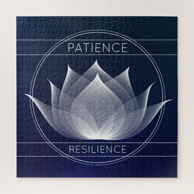 Blauer Blauer und weißer Lotus-Patient Resilienz Puzzle (Vertikal)