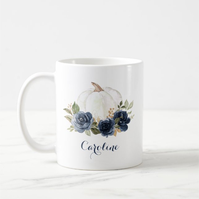 Blauer Blaupumpen für Floral Navy Mug Kaffeetasse (Links)