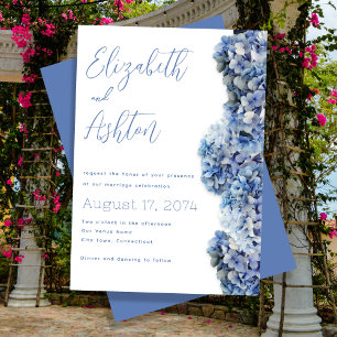 Blauer Bliss Hochzeitsheim Einladung