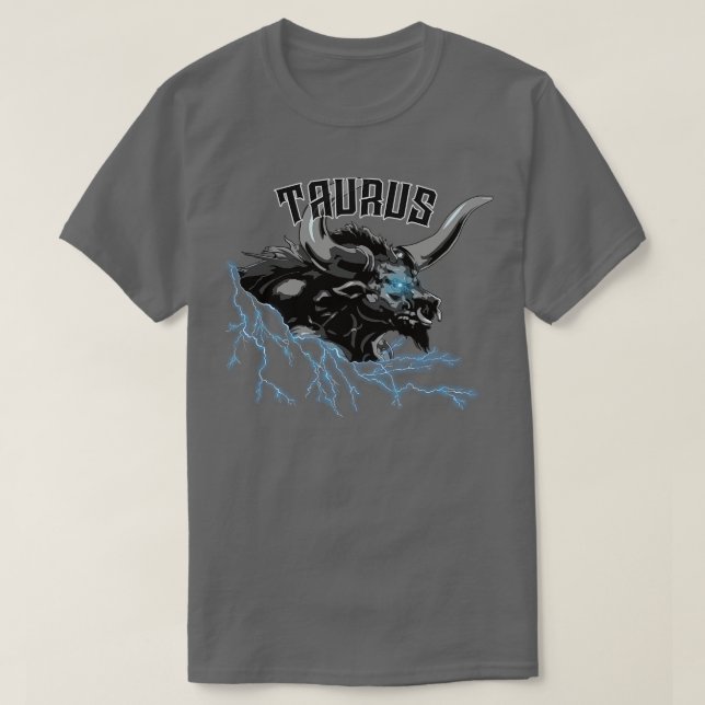 Blauer Blitz Taurus T-Shirt (Design vorne)