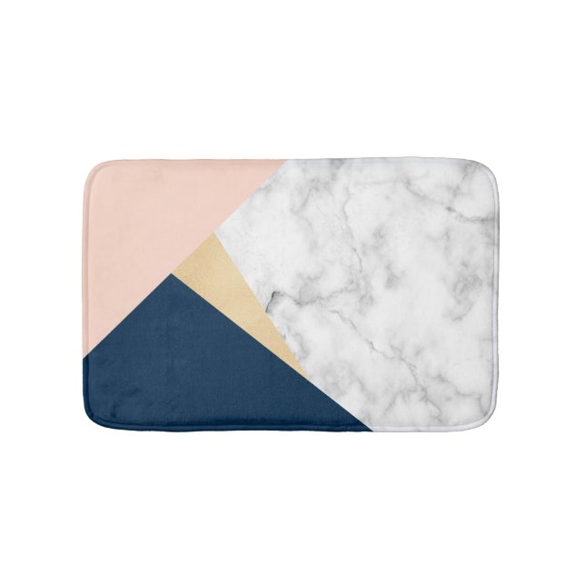 blauer Block des eleganten weißen Badematte (Vorderseite)