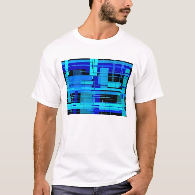 Blauer Block T-Shirt (Vorderseite)