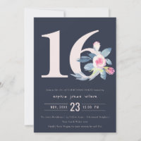 BLAUER BLUE BLUE BLUME 16. ALTER GEBURTSTAG