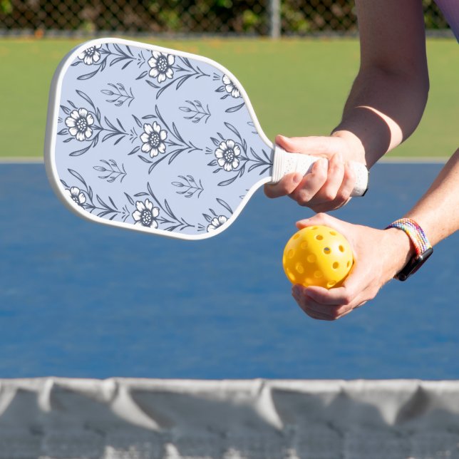 Blauer Blümchen Pickleball Schläger (InSitu)