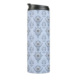 Blauer Blümchen Thermosbecher