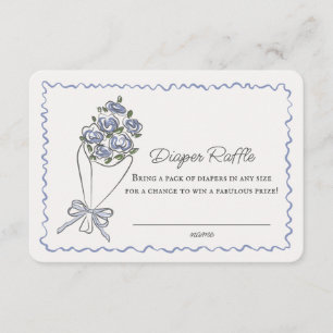 Blauer Blume Bläserner-Windeln Begleitkarte