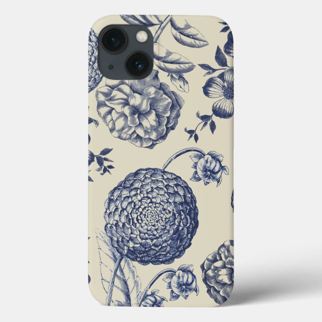 Blauer Blume Blumen Case-Mate iPhone Hülle (Rückseite)