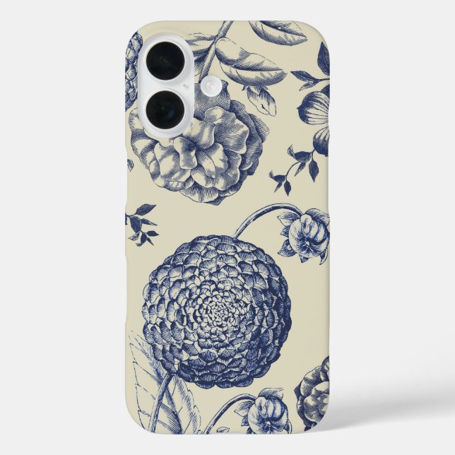 Blauer Blume Blumen Case-Mate iPhone Hülle (Rückseite)