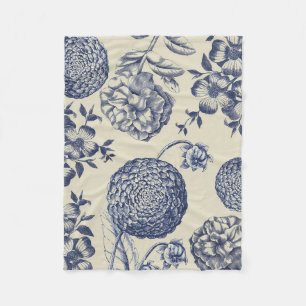 Blauer Blume Blumen Fleecedecke