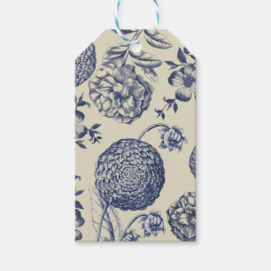 Blauer Blume Blumen Geschenkanhänger