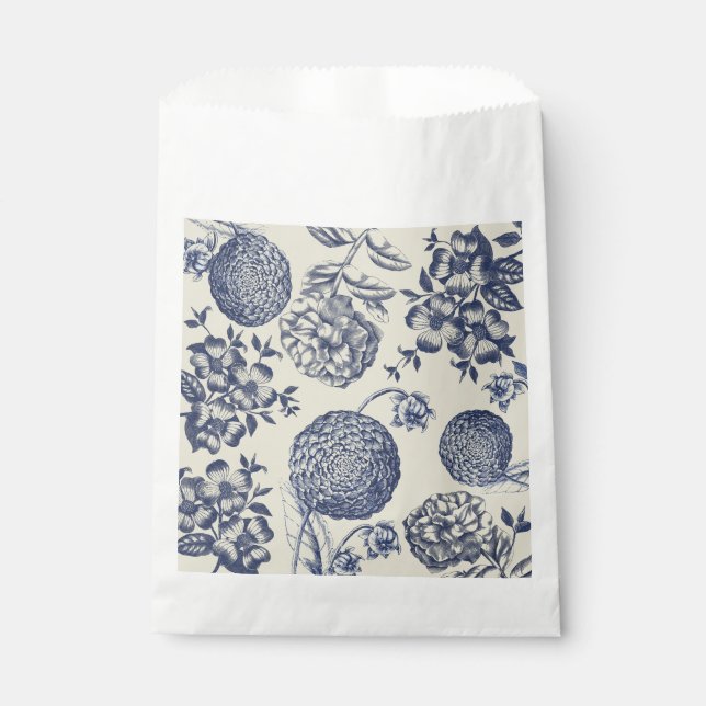 Blauer Blume Blumen Geschenktütchen (Vorderseite)