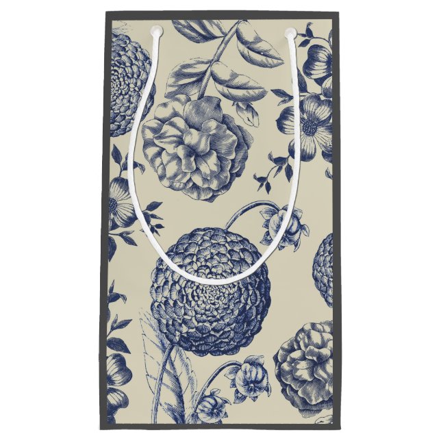 Blauer Blume Blumen Kleine Geschenktüte (Vorderseite)