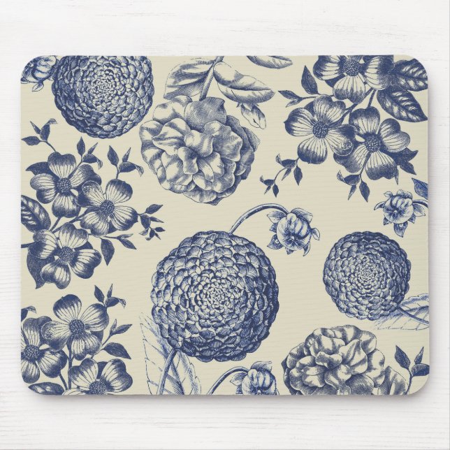 Blauer Blume Blumen Mousepad (Vorne)
