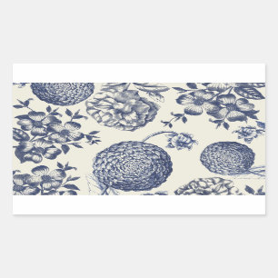 Blauer Blume Blumen Rechteckiger Aufkleber