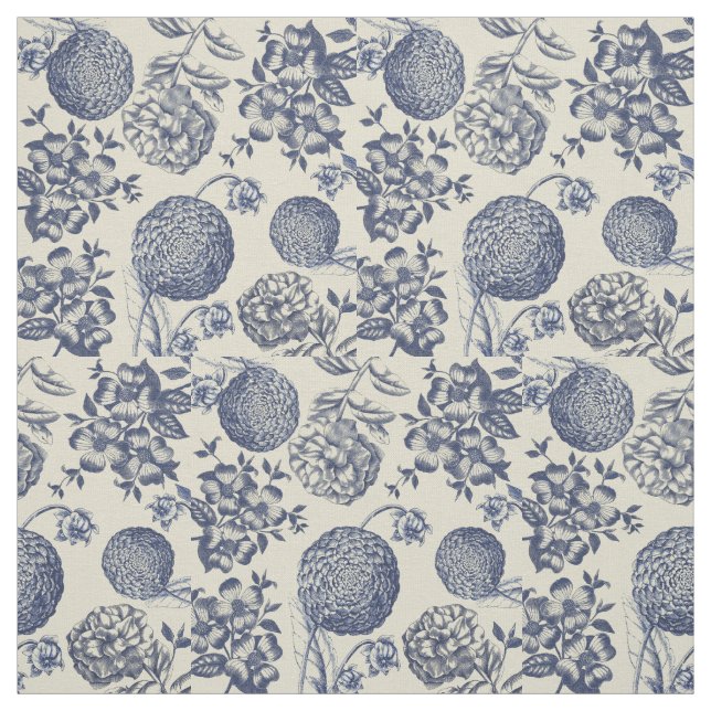 Blauer Blume Blumen Stoff (Muster)