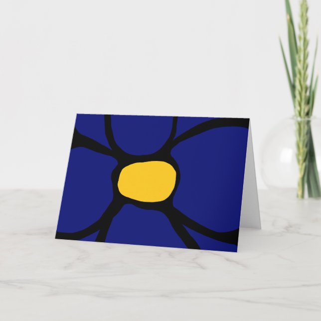 Blauer Blume geklappte Grußkarte Karte (Vorderseite)