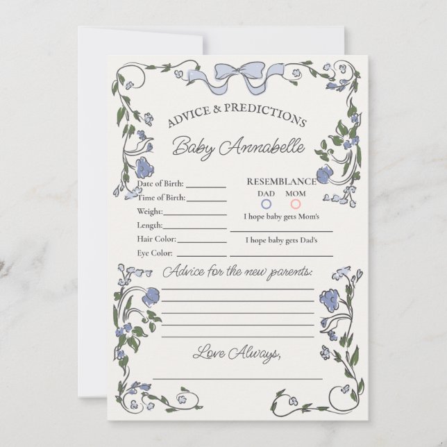 Blauer Blume Markt Frische Blumenberater für Baby Einladung (Vorderseite)