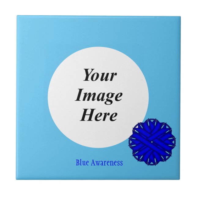 Blauer Blume-Multifunktionsvorlage von Kenneth Yon Fliese (Vorderseite)