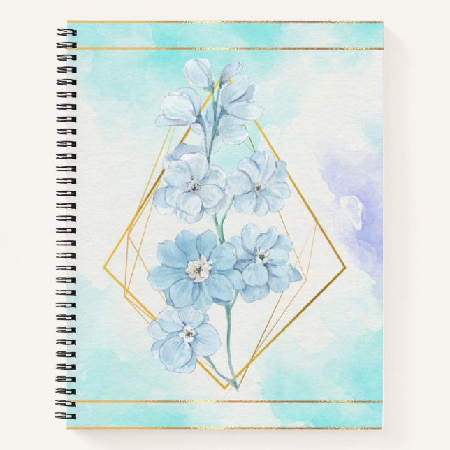 Blauer Blume Notizbuch (Vorderseite)