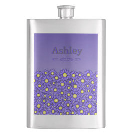 Blauer Blume Stahlkolben Flachmann