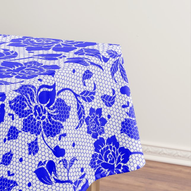 Blauer Blume Wabenkraut Tischdecke (Beispiel)