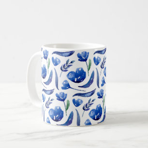 Blauer Blumen. Blume der Marine. Botanische Femini Kaffeetasse