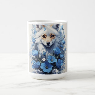 Blauer Blumen-Fuchs-Becher - Wasserfarben-Fuchs-Ka Kaffeetasse