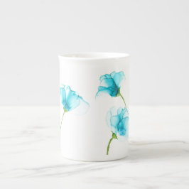 Blauer Blumen Knochen China Tasse