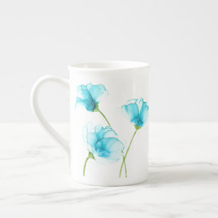 Blauer Blumen Knochen China Tasse