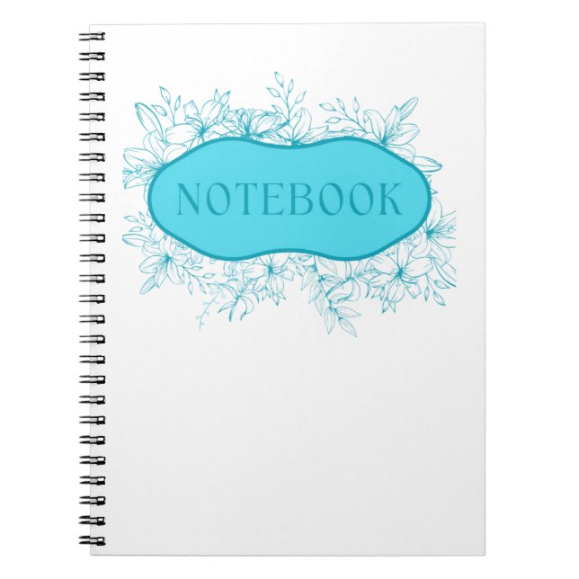 Blauer Blumen Notizbuch Umschlag Notizblock (Vorderseite)