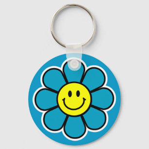Blauer Blumen-Schlüsselanhänger Schlüsselanhänger