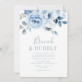 blauer Blumenbrunch Einladung