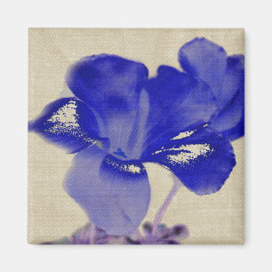 Blauer Blumendigital-Kunst-Magnet Magnet