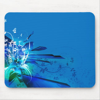 Blauer Blumenentwurf Mousepad
