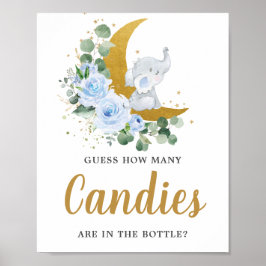 Blauer Blumengarten Elefant wie viele Kanadier Poster