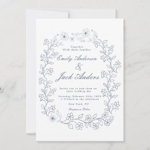 Blauer Blumengarten Hochzeit Save The Date