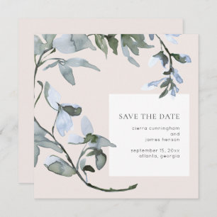Blauer Blumengarten Hochzeit Sichern Sie die Datum Save The Date