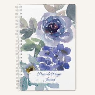 Blauer Blumengebet und Gebetszeitschrift Notizbuch