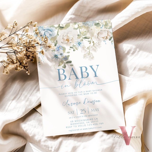 Blauer Blumenkohl in BLOOM Kinderdusche Einladung (Von Creator hochgeladen)