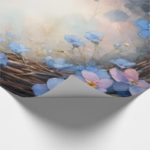 Blauer Blumenkranz Aquarell