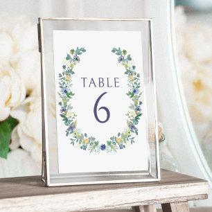 Blauer Blumenkranz Böhmische Rustikale Hochzeit Einladung