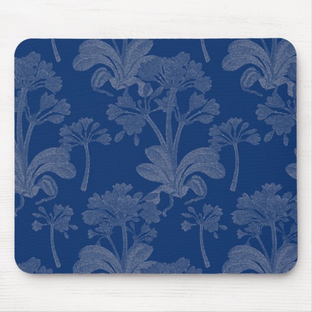 Blauer Blumenmousepad Mousepad (Vorne)