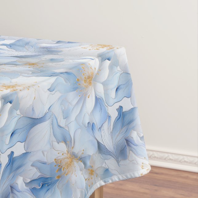 Blauer Blumenprint Tischdecke (Beispiel)