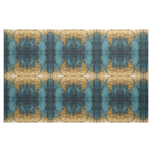 Blauer Blumenstoff Nahtloses Muster Boho Modern Stoff (Fat Quarter (45,7 x 55,9 cm))