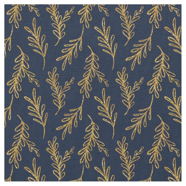 Blauer Blumenstoff Nahtloses Muster Elegant Boho Stoff (Nahaufnahme)