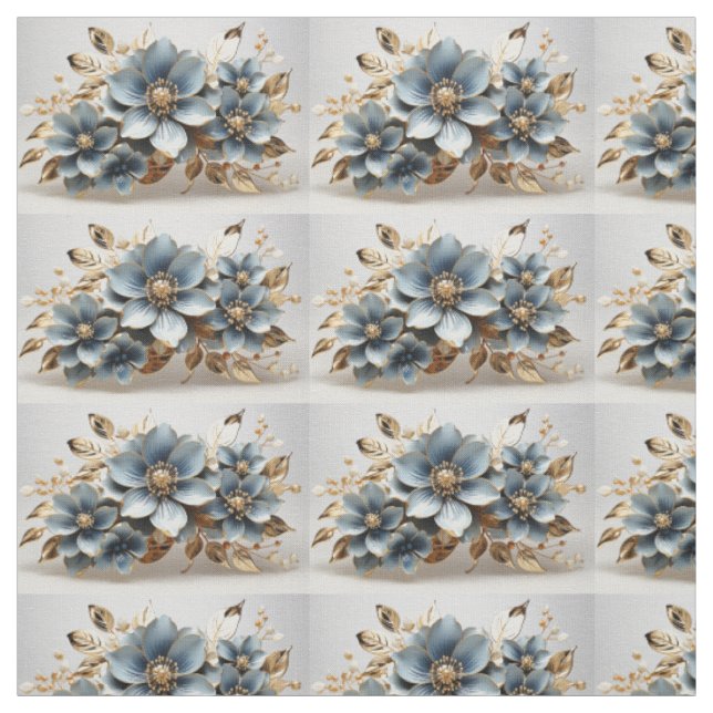 Blauer Blumenstoff Nahtloses Muster Für Nähen Stoff (Muster)